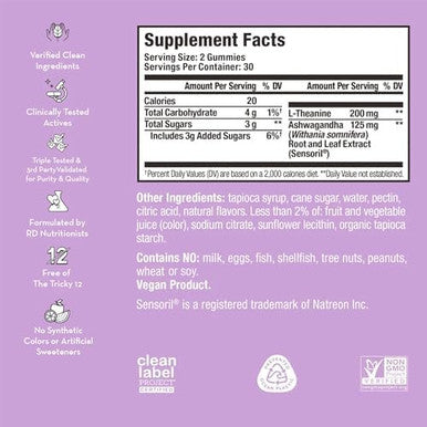 Hum Ashwagandha Calm Ltheanine & Ashwagandha For Daily Relaxation & Mood Support Mixed Berry Flavor (60Count)