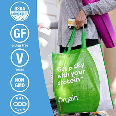 Orgain Organic Vegan Protein Powder + Greens Creamy Chocolate Fudge (1.94Lb) And Organic Vegan Protein Powder Peanut Butter (2.03Lb) Bundle