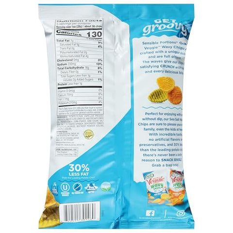 Sensible Portions Garden Veggie Wavy Chips Sea Salt 5 Oz (Pack of 12)