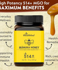 Manuka honey 514+ MGO | Manuka Honey New Zealand | Monofloral | (18 oz) /500 gm