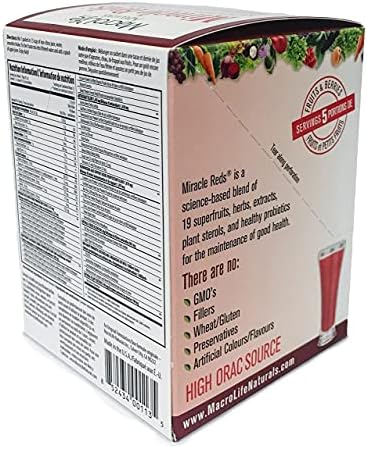Macrolife Naturals Macro Greens & Miracle Reds Immunity Bundle - Superfood Antioxidant - Herbal Fruits & Berries Probiotic Immunity Non-Gmo Vegan Gluten- Dairy- - 24 Packet Servings