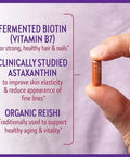 Chapter Biotin Supplement, Vegan Hair Skin And Nails Vitamins With Fermented Biotin + Astaxanthin - 60 Count