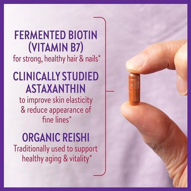 Chapter Biotin Supplement, Vegan Hair Skin And Nails Vitamins With Fermented Biotin + Astaxanthin - 60 Count