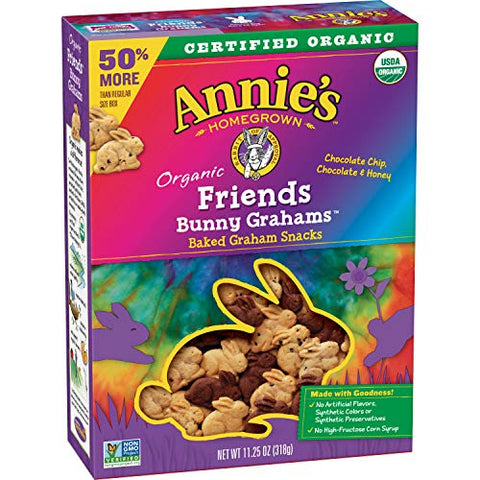 Annie's Organic Friends Bunny Graham Snacks, Chocolate Chip, Chocolate & Honey, 11.25 oz. and Annie's Organic Chocolate Chip Cookie Bites, 10 Packets, 10.5 oz.