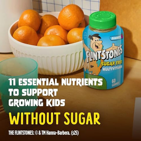 Flintstones Multivitamins for Kids Sugar Free Kids Multivitamin Gummies with Vitamins A C E B6 and B12 Raspberry Flavored Gummy Vitamins 60 Count