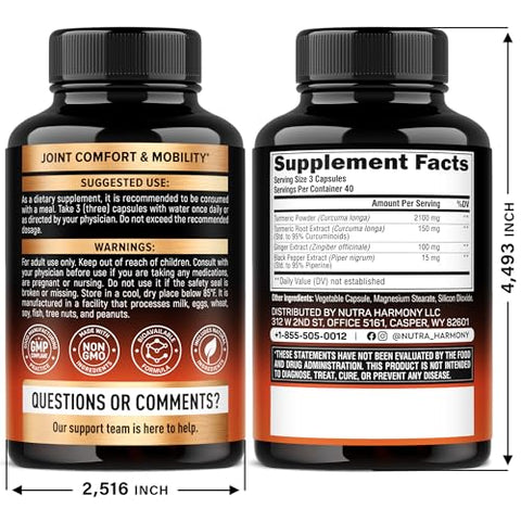 Nutraharmony Glucosamine Chondroitin & Turmeric Curcumin Capsules