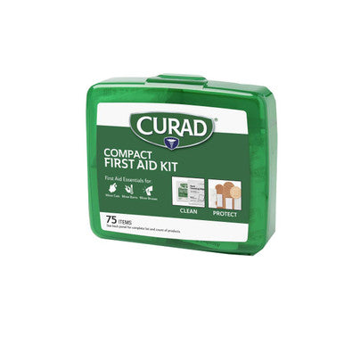 Curad Compact First Aid Kit Green 75 Items 1 Each