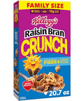 Kellogg's Raisin Bran Crunch Breakfast Cereal Cups, Fiber Cereal, Made with Real Fruit, Original, 33.6oz Case (12 Cups)