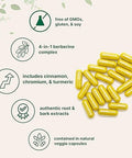 Micro Ingredients Berberine With Ceylon Cinnamon 240 Veggie Capsules High Absorption Berberine Hci Supplement Turmeric Root & Cinnamon Bark Extract Non-Gmo Gluten Free