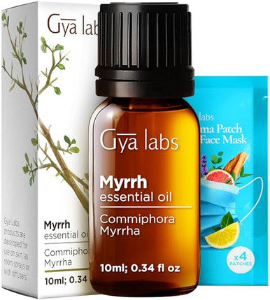 Gya Labs Frankincense Oil & Myrrh Oil For Skin Set - Aromatherapy Grade Essential Oils Set- 2X0.34 Fl Oz - Gya Labs