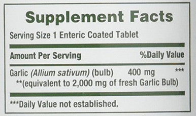 Natures Bounty Garlic 2000Mg 120 Coated Tablets Pack Of 2