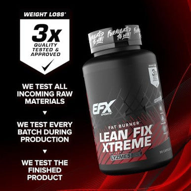 Efx Sports Lean Fix Xtremeweight Loss Supplementmultipatented Fat Burning Formulapowered By Lyzme 530 Servings 90 Capsules