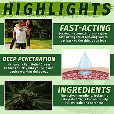 Hempvana Relief Cream 2 Pack with Seed Extract Relieves Inflammation Muscle Joint Back Knee Nerves and Arthritis Made in USA 3oz Paraben Free Vegan Cruelty Free As Seen On TV