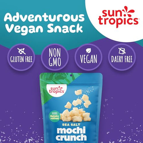 Sun Tropics Mochi Snack Bites Sea Salt Dairy Free Gluten Free 3.5 Oz (Pack of 12)
