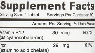 DEVA Vegan Vitamins CHELATED Iron,29MG,Vegan, 90 TAB 90 Count (Pack of 2)