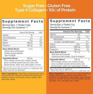 Country Farms Skinny Broth Instant Beef Bone Broth 10G Protein Collagen Type Iii Promotes Better Digestion Bone Health 7 Day Plan 715G Packets