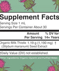 Maryruth'S Organic Milk Thistle Seed Liquid Extract Drops 1 Fl Oz 1190 Mg Milk Thistle Seed Silybum Marianum Alcohol-Free Vegan Usda Organic Non-Gmo