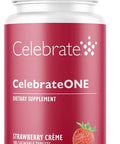 Celebrate Vitamins Celebrateone Chewables, Iron - Once Daily Bariatric Multivitamin, Essential Vitamins & Minerals - Gastric Bypass & Sleeve Gastrectomy Supplement - Strawberry Creme (30 Tablets)