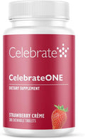 Celebrate Vitamins Celebrateone Chewables, Iron - Once Daily Bariatric Multivitamin, Essential Vitamins & Minerals - Gastric Bypass & Sleeve Gastrectomy Supplement - Strawberry Creme (30 Tablets)