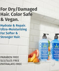 Hempz Hair Shampoo & Conditioner Set - Grapefruit & Peach Scent For Dry Damaged And Color Treated Hair Hydrating Softening Moisturizing With Biotin Duo Set 33.8 Fl Oz