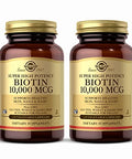 Solgar Super High Potency Biotin 10000 Mcg - 120 Vegetable Capsules Pack Of 2 - Supports Healthy Skin Nails & Hair - Non-Gmo Vegan Gluten & Dairy Free 240 Total Servings