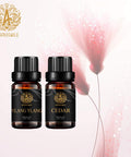 Aromatherapy Ylang Ylang Essential Oil Set for Diffuser, 100% Pure Cedar Essential Oil Kit for Humidifier, 2x10ml Therapeutic Grade Cedar Essential Oils Set - Ylang Ylang & Cedar Oils for Massage,Home