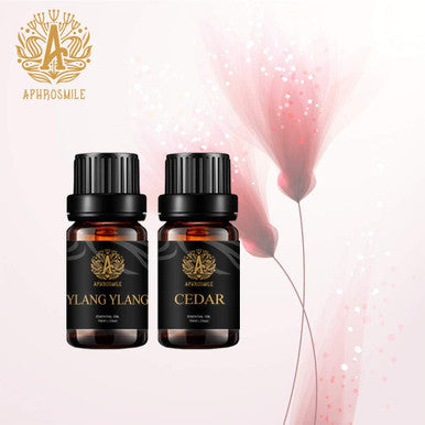 Aromatherapy Ylang Ylang Essential Oil Set for Diffuser, 100% Pure Cedar Essential Oil Kit for Humidifier, 2x10ml Therapeutic Grade Cedar Essential Oils Set - Ylang Ylang & Cedar Oils for Massage,Home