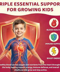 Sept Yan Iron Supplement Gummies For Kids Kids Multivitamin With Iron - Vitamin B Complex C D3 Calcium Folate Zinc Fos For Blood Builder & Energy Support Iron Deficiency VeganMixed Fruit Flavor60 Ct