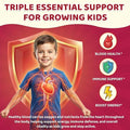 Sept Yan Iron Supplement Gummies For Kids Kids Multivitamin With Iron - Vitamin B Complex C D3 Calcium Folate Zinc Fos For Blood Builder & Energy Support Iron Deficiency VeganMixed Fruit Flavor60 Ct