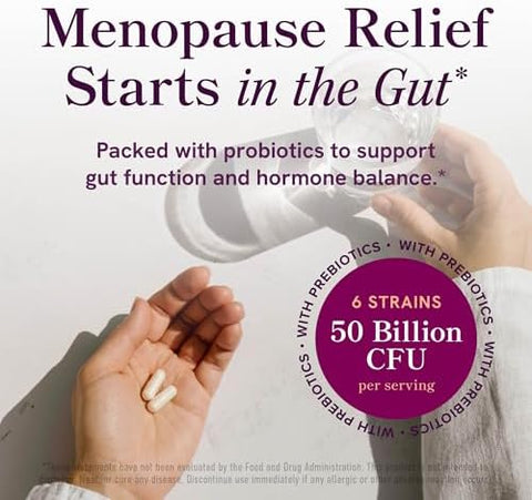 Smnutrition Menopause Support With Prebiotics And Probiotics For Women Hormone Balance Hot Flashes & Night Sweats 50 Billion Cfu Dim & Black Cohosh Triple Action Menopause Supplements For Women 30 Ct