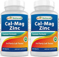 2 Packs Best Naturals Calcium Magnesium Zinc 180 Tablets Essential Cal Mag Zinc Mineral Complex (Total 360 Tablets)