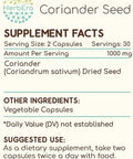 HerbEra Coriander Seed 60 Capsules, 500 mg, Coriander Seed (Coriandrum sativum) Dried Seed (60 Capsules)