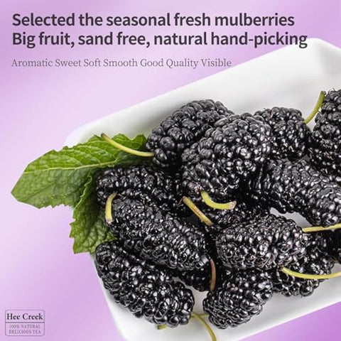Hee Creek Top Grade Dried Mulberries Black Mulberry Tea 280g/10oz Wild Black Mulberry Dried Fruit No Sugar Added & No Additives Sand Free Nourishing Ã¦Â¡â€˜Ã¨â€˜Å¡ Ã¦Â¡â€˜Ã¨â€˜Å¡Ã¥Â¹Â²