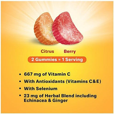 Airborne 500Mg Vitamin C + Zinc Immune Support Supplement Gummies For Kids Assorted Fruit Flavor Gluten Crafted Blend With Powerful Antioxidants Vitamins C & E 21 Gummies (6 Pack)