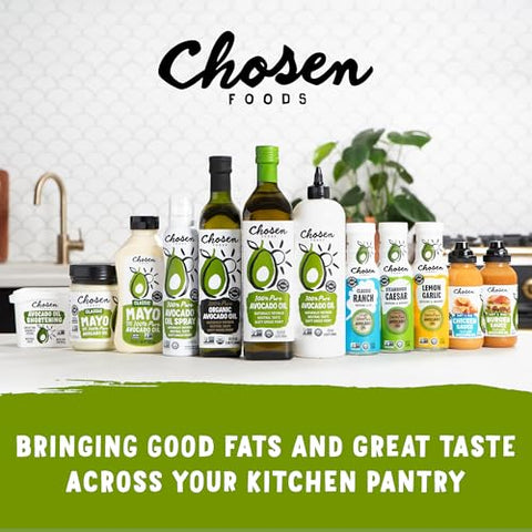 Chosen Foods 100% Pure Avocado Oil, Keto Diet Friendly, Kosher Oil for Baking, High-Heat Cooking, Frying, Homemade Sauces, Dressings and Marinades (1.25 liters)(42.3 fl oz)