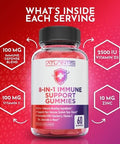 8-In-1 Immune Support 60 Gummies + Keto Acv Gummies Advanced Weight Loss 90 Gummies