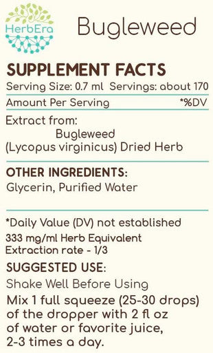 Bugleweed B120 (2pcs) Alcohol-Free Herbal Extract Tincture, Super-Concentrated Bugleweed (Lycopus Virginicus) (2x4 fl oz)