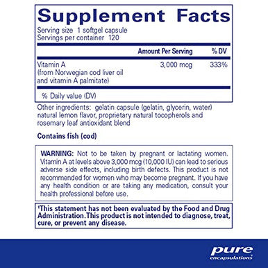 Pure Encapsulations Vitamin A 10000 IU 120 gels