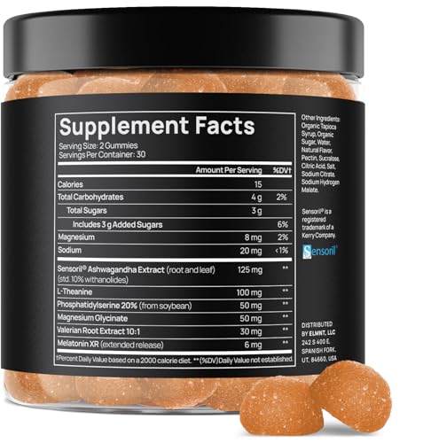 Terra Elmnt 2450Mg Extra Strength Melatonin Xr Sleep Gummies W. Slow Release Melatonin Magnesium Theanine & Sensoril Ashwagandha - Time Release Melatonin Gummies Natural Sleep Aid For Adults Gomitas Para Dormir