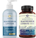 Nobi Nutrition Magnesium Lotion And Magnesium Citrate Supplement Full Body Magnesium Support For Body And Mind With 8 Fl Oz Topical Magnesium Plus 2 Month Supply Magnesium Complex Pills