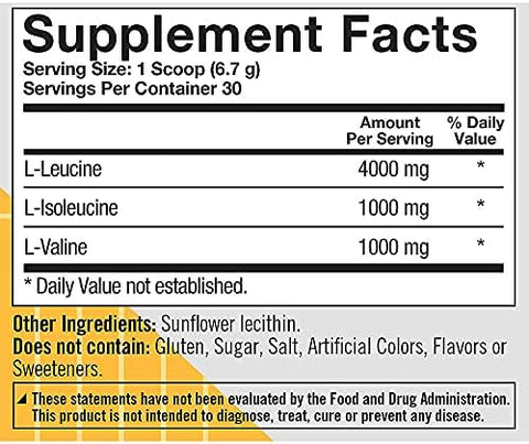 True Athlete Bcaa 4:1:1-4Gm L-Leucine 1Gm L-Isoleucine & 1Gm L-Valine Per Serving (6.35 Ounces Powder)