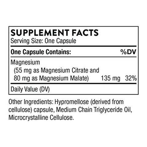 Thorne - Magnesium Citramate & Vitamin D-5000 Duo - Heart Bones Muscles - 60 To 90 Servings