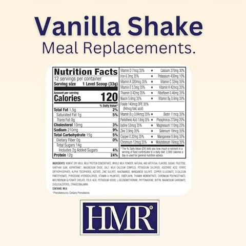 HMR 120 Meal Replacement Shake Powder ÃƒÂ¢Ã¢â€šÂ¬Ã¢â‚¬Å“ Vanilla & Mocha Flavors | 12 Servings Each | 12g Protein per Shake | Low-Calorie Nutritional Drink | Supports Healthy Weight Loss & Weight Management
