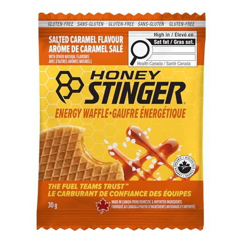 HONEY STINGER Organic Salted Caramel Waffles, 1.06 Ounce (Pack of 12)