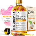 Artnaturals Face & Body Vitamin E Bio Oil 4.0Oz + Gua Sha Facial Tools Set - Organic Moisturizer Skincare For Scars Stretch Mark Cellulite & Nails - Great Massage Oil For Massaging Joint & Muscle