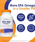 Omegavia Epa 500 Purified Omega3 Fish Oil Supplement 500 Mg Epa In Triglyceride Form Burpless Fish Oil Nongmo Gluten Ifos 5Star 120 Softgels
