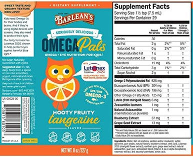 Barlean'S Omega Pals Hooty Fruity Tangerine Fish Oil And Chocolate Silk Greens Powder Healthy Kids Bundle