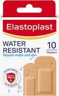 Elastoplast Water Resistant Plastic Plasters (20 Plasters), Dirt And Water-Resistant Plasters, Plasters Waterproof, First Aid Plasters, Strong Adhesion With Non-Stick Wound Pad, Breathable Material,