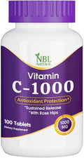 Nbl Natural NBL Natural Vitamin C 1000mg Continuous Release with Rose Rose Antioxidant Protection 100 Tablets
