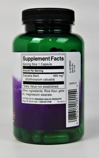 Swanson Catuaba Bark 465 Milligrams 120 Capsules